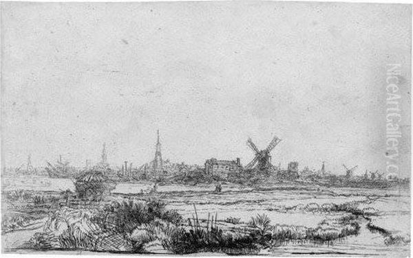 Ansicht Von Amsterdam Oil Painting by Rembrandt Van Rijn