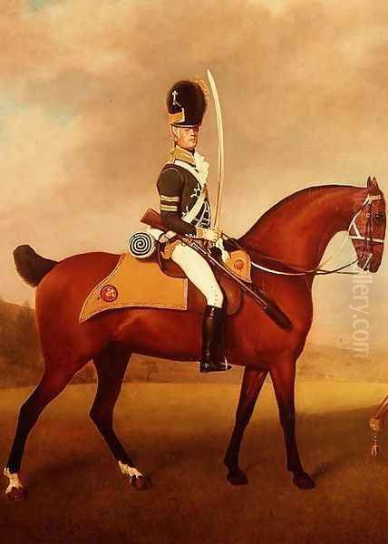 Detail from the Soldiers of the 10th Light Dragoons Oil Painting by George Stubbs