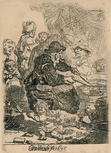 The Pancake Woman Oil Painting by Rembrandt Van Rijn