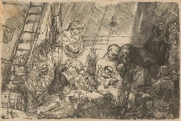 The Circumcision In The Stable Oil Painting by Rembrandt Van Rijn