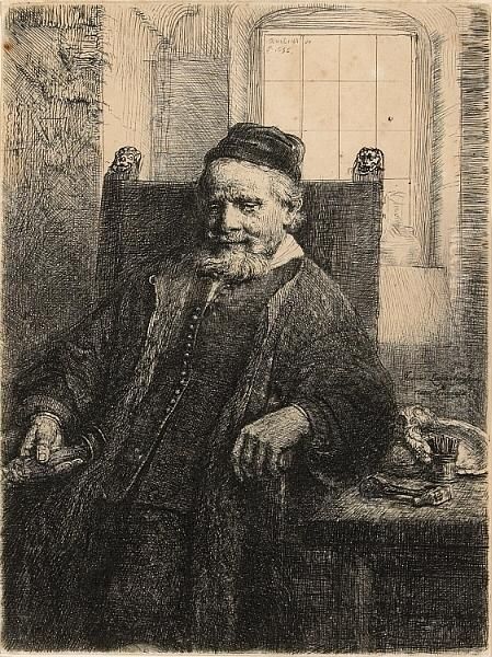 Jan Lutma, Goldsmith Oil Painting by Rembrandt Van Rijn