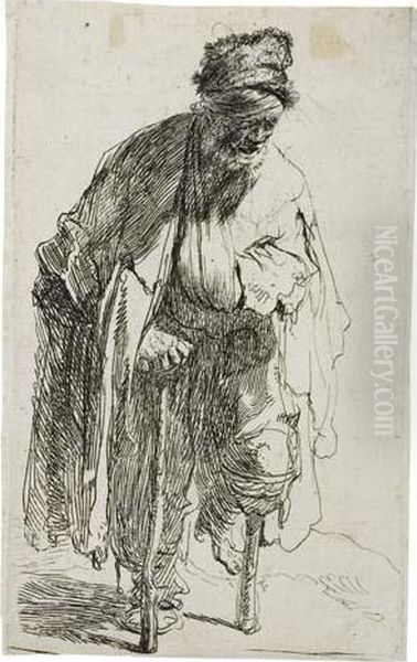 Beggar With A Wooden Leg Oil Painting by Rembrandt Van Rijn