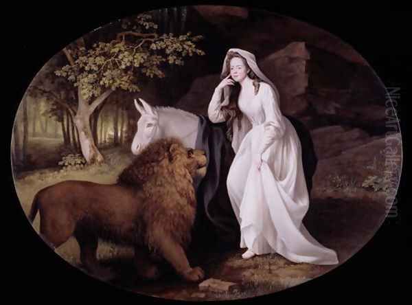 Una and the Lion Isabella Saltonstall as Una in Spensers Faerie Queene, 1782 Oil Painting by George Stubbs