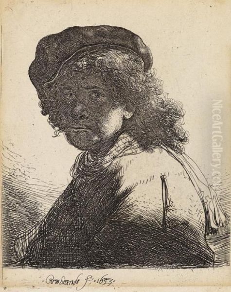 Selbstportrait Mit Der Scharpe Um Den Hals Oil Painting by Rembrandt Van Rijn