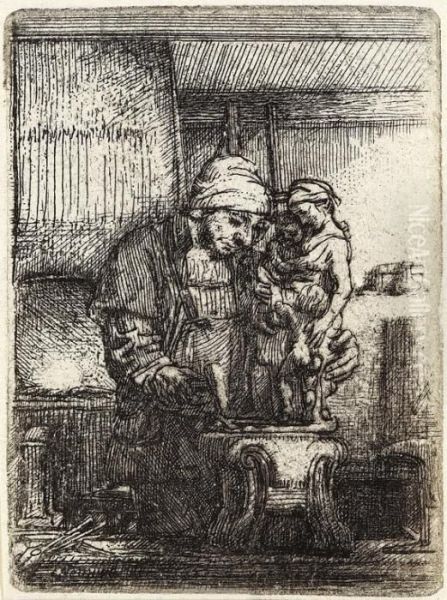 Der Goldschmied Oil Painting by Rembrandt Van Rijn