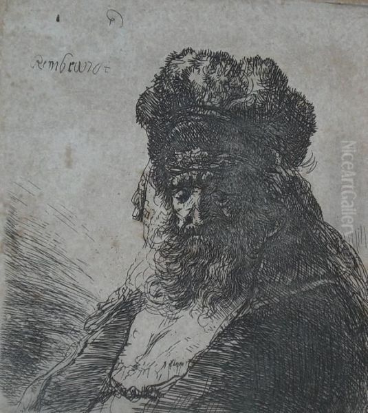 Self Portrait In Velvet Cap And Plume 1638 Oil Painting by Rembrandt Van Rijn