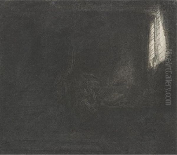 St. Jerome In A Dark Chamber (b., Holl. 105; H. 201; Bb.42-e) Oil Painting by Rembrandt Van Rijn