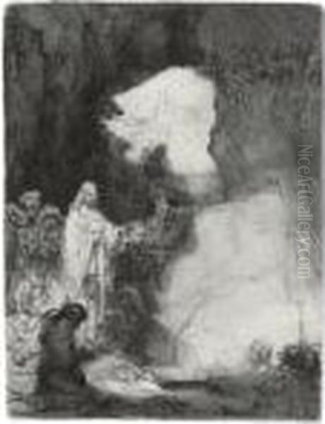 The Raising Of Lazarus (b., Holl. 72; H. 198; Bb. 42-b) Oil Painting by Rembrandt Van Rijn