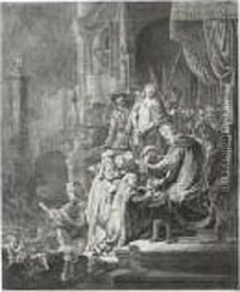 Christ Before Pilate: Large Plate Oil Painting by Rembrandt Van Rijn