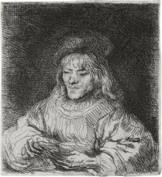 The Card Player; And The Pancake Woman Oil Painting by Rembrandt Van Rijn