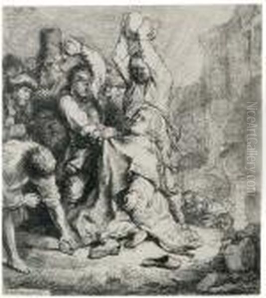 The Stoning Of Saint Stephen Oil Painting by Rembrandt Van Rijn