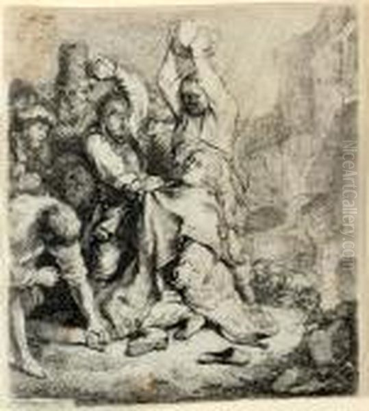 The Stoning Of Saint Stephen (b., Holl. 97; H. 125) Oil Painting by Rembrandt Van Rijn