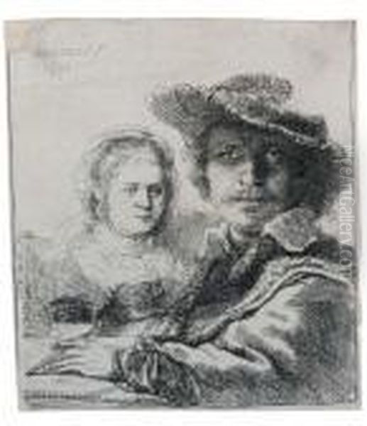 Self-portrait With Saskia Oil Painting by Rembrandt Van Rijn