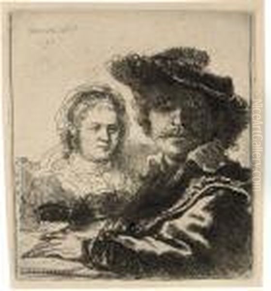 Self-portrait With Saskia Oil Painting by Rembrandt Van Rijn