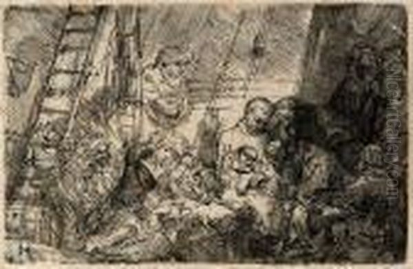 The Circumcision In The Stable Oil Painting by Rembrandt Van Rijn