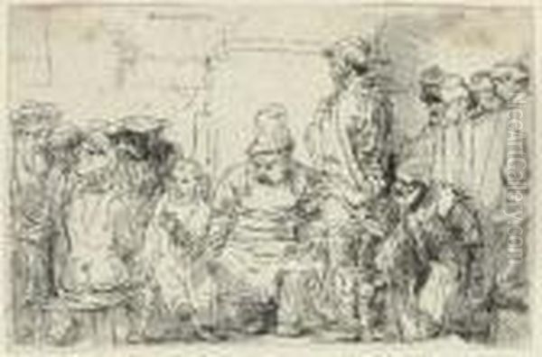 Christ Seated Disputing With The Doctors Oil Painting by Rembrandt Van Rijn