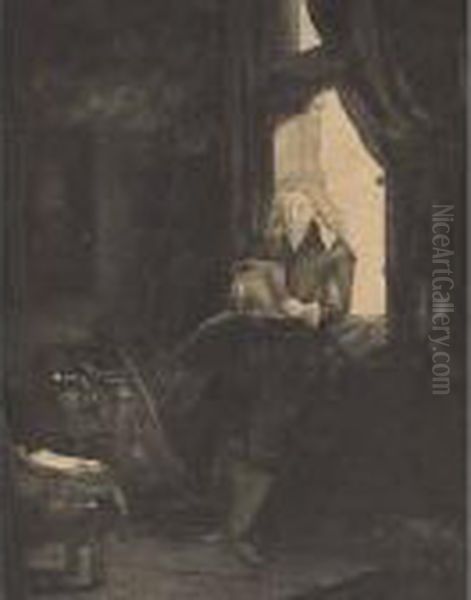 Jan Six (after The 1647 Edition) Oil Painting by Rembrandt Van Rijn