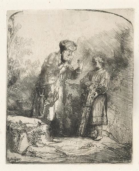 Abraham And Isaac Oil Painting by Rembrandt Van Rijn