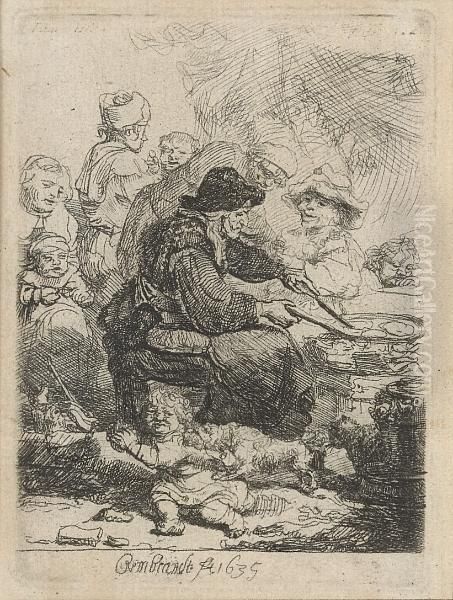 The Pancake Woman Oil Painting by Rembrandt Van Rijn