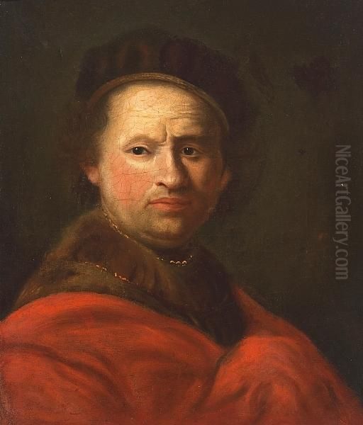 A Self Portrait Oil Painting by Rembrandt Van Rijn