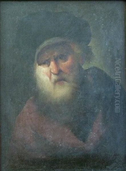 Portrait Of A Bearded Man. Oil Painting by Rembrandt Van Rijn