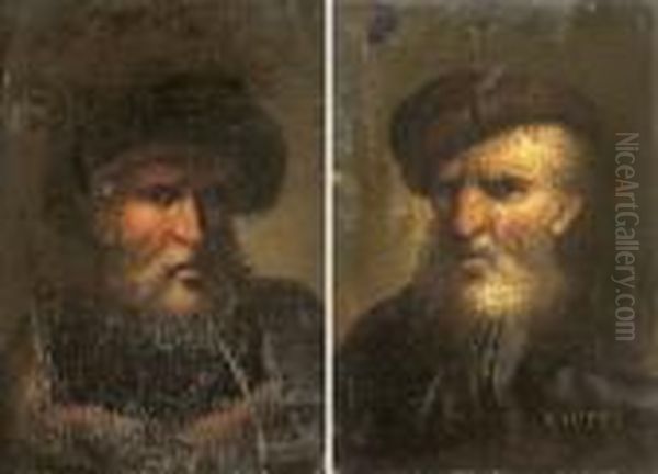 Paar Miniaturportrats Oil Painting by Rembrandt Van Rijn