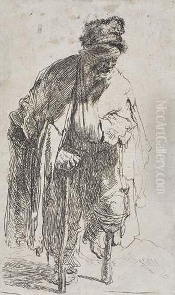 Beggar With A Wooden Leg Oil Painting by Rembrandt Van Rijn