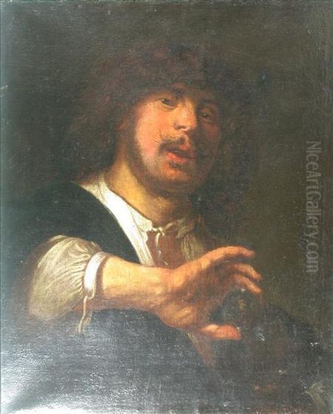 Self Portrait With Playing Dice Oil Painting by Rembrandt Van Rijn