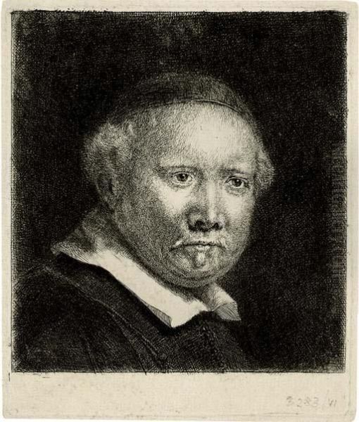 Lieven Willemsz. Van Coppenol, Writing-master: The Larger Plate (b., Holl. 283; H. 300) Oil Painting by Rembrandt Van Rijn