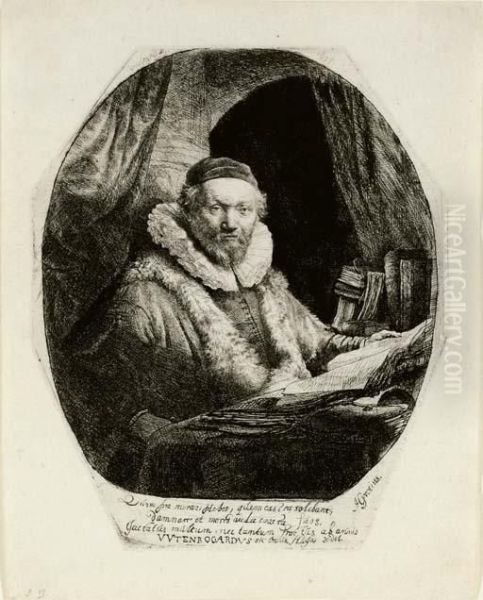 Jan Uytenbogaert, Preacher Of The Remonstrants (b., Holl. 279; H. 128) Oil Painting by Rembrandt Van Rijn