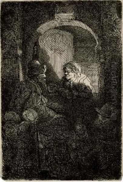 The Schoolmaster (b., Holl. 128; H. 192) Oil Painting by Rembrandt Van Rijn