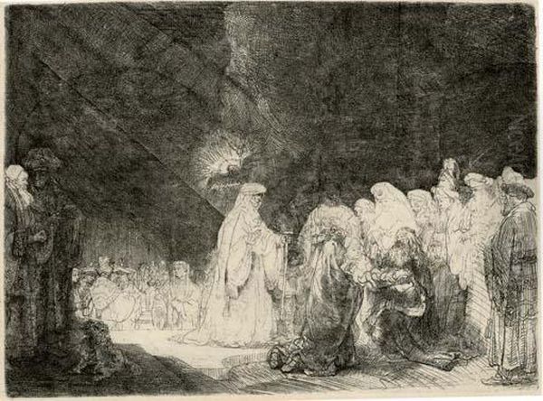 The Presentation In The Temple (b., Holl. 49; H. 162) Oil Painting by Rembrandt Van Rijn