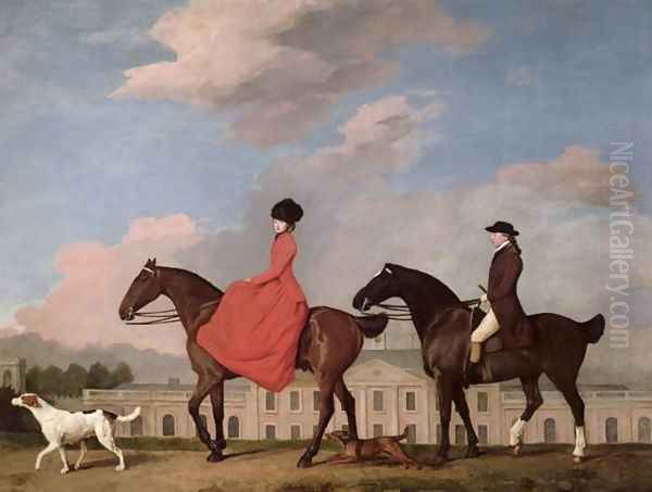 John and Sophia Musters riding at Colwick Hall, 1777 Oil Painting by George Stubbs