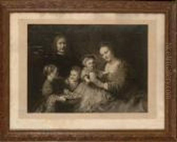 Portrait De Famille Oil Painting by Rembrandt Van Rijn