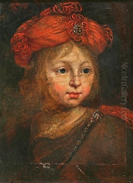 Portrait Of A Boy With A Turban Oil Painting by Rembrandt Van Rijn