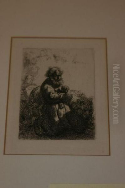 St. Jerome, Kneeling In Prayer, Looking Down Oil Painting by Rembrandt Van Rijn