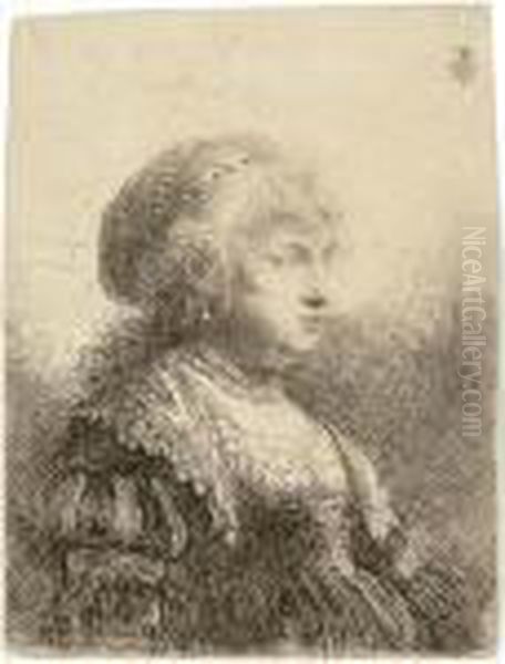 Saskia With Pearls In Her Hair Oil Painting by Rembrandt Van Rijn