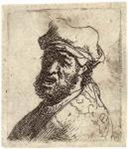 Man Crying Out, Three-quarters Left: Bust Oil Painting by Rembrandt Van Rijn