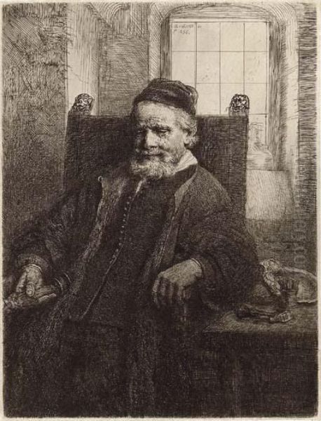 Jan Lutma, Goldsmith Oil Painting by Rembrandt Van Rijn