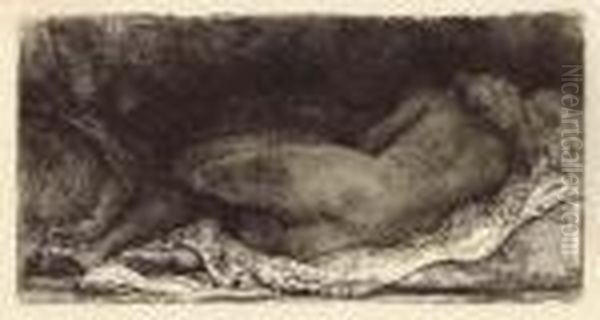 A Negress Lying Down Oil Painting by Rembrandt Van Rijn