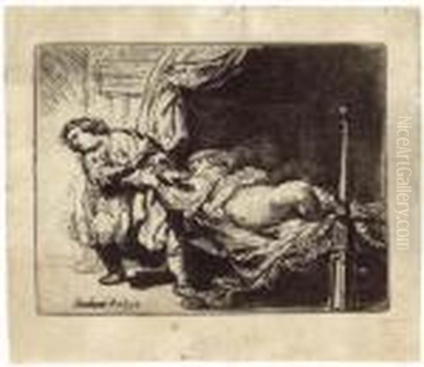 Joseph And Potiphar's Wife Oil Painting by Rembrandt Van Rijn