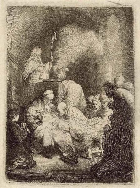 The Circumcision: Small Plate Oil Painting by Rembrandt Van Rijn