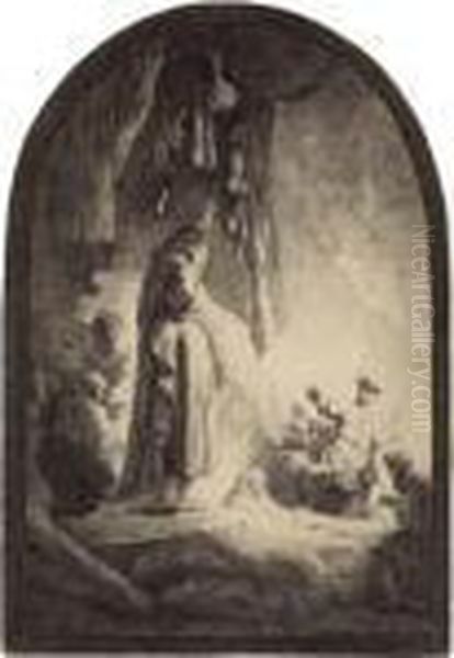 The Raising Of Lazarus: Large Plate Oil Painting by Rembrandt Van Rijn