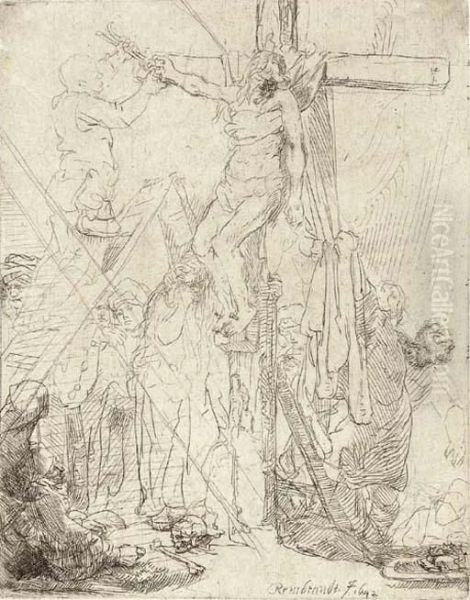 The Descent From The Cross: A Sketch Oil Painting by Rembrandt Van Rijn