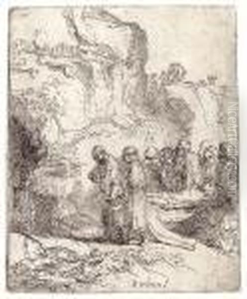 Christ Carried To The Tomb Oil Painting by Rembrandt Van Rijn