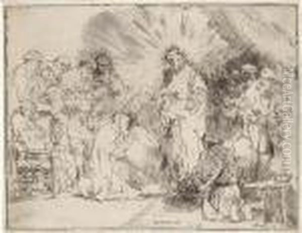 Christ Appearing To The Apostles Oil Painting by Rembrandt Van Rijn