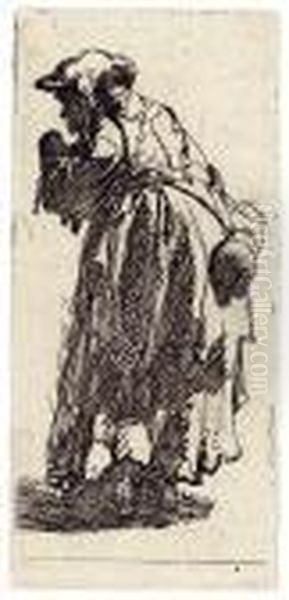 An Old Beggar Woman With A Gourd Oil Painting by Rembrandt Van Rijn