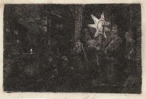 The Star Of The Kings: A Night Piece Oil Painting by Rembrandt Van Rijn