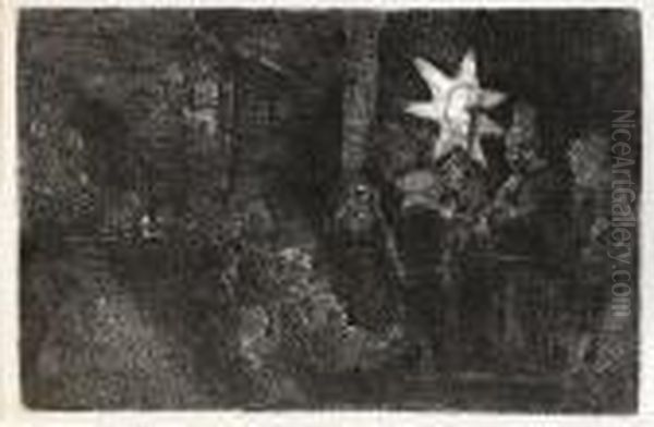 A Night Piece Oil Painting by Rembrandt Van Rijn