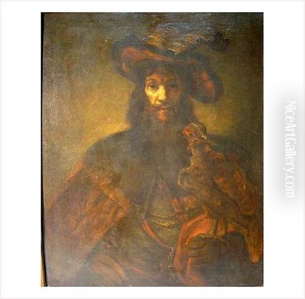 Portrait D'homme De Trois Quarts Oil Painting by Rembrandt Van Rijn